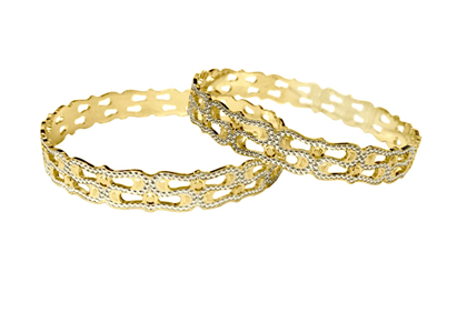 Two Tone Plated Fashion CNC Bangles